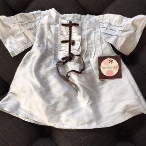 Gorgeous silk baby dress. Light blue.